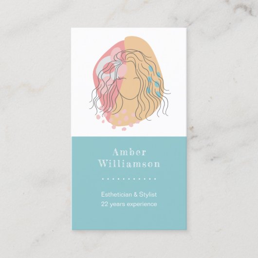 Moderne Abstrakte Formen Boho Orange Pink Frauenkl Visitenkarte (Vorderseite)