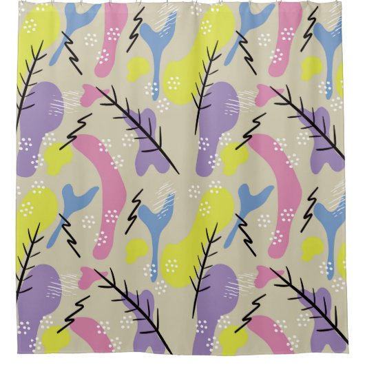 Moderne Abstrakte Formen Duschvorhang (Vorderseite)