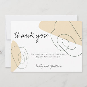 Moderne Abstrakte Formen Foto Hochzeit Dankeskarte