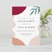 Moderne abstrakte Formen Hochzeit nach Party Einladung (Stehend Vorderseite)