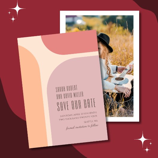 Moderne Abstrakte Formen Hochzeit Save The Date