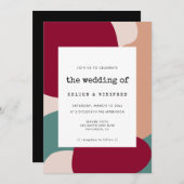 Moderne abstrakte Formen Hochzeitseinladung Save The Date (Vorne/Hinten)