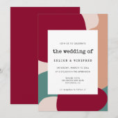 Moderne abstrakte Formen Hochzeitseinladung Save The Date (Vorne/Hinten)
