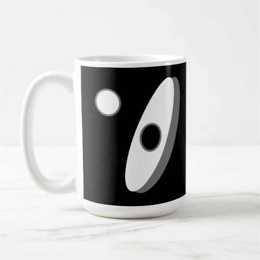 Moderne abstrakte Formen in Schwarz/Weiß Kaffeetasse (Links)