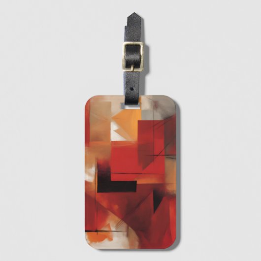 Moderne Abstrakte Formen Malerei Kunst Gepäckanhänger (Vorderseite Vertikal)