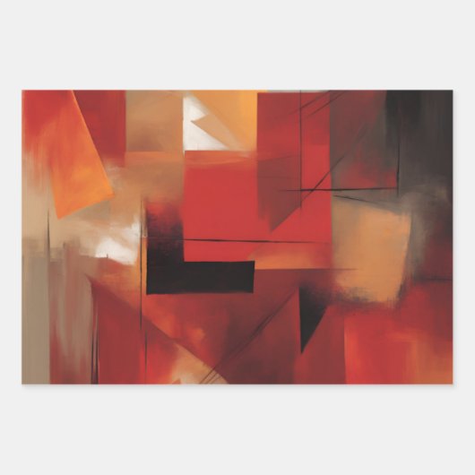 Moderne Abstrakte Formen Malerei Kunst Geschenkpapier Set (Vorderseite 3)