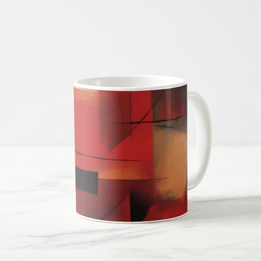 Moderne Abstrakte Formen Malerei Kunst Kaffeetasse (VorderseiteRechts)