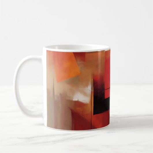 Moderne Abstrakte Formen Malerei Kunst Kaffeetasse (Links)
