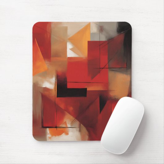 Moderne Abstrakte Formen Malerei Kunst Mousepad (Mit Mouse)