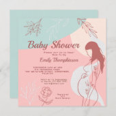 Moderne Abstrakte Formen Mama als Kinderdusche Einladung (Vorne/Hinten)