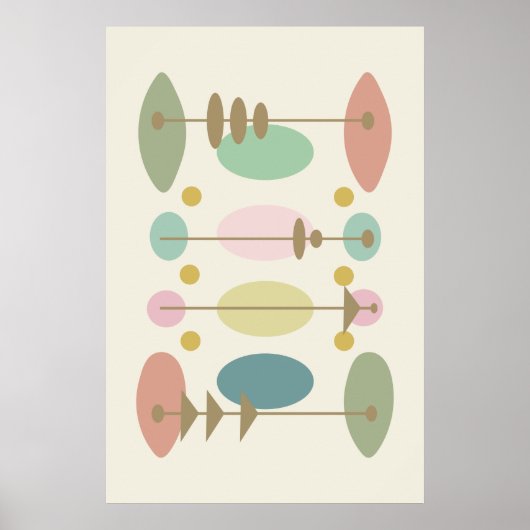 Moderne Abstrakte Formen, Mitte des Jahrhunderts Poster (Vorne)
