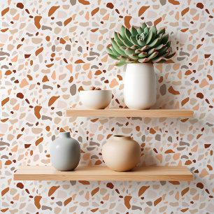 Moderne Abstrakte Formen Multicolor Terrazzo Muste Tapete