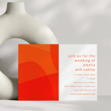 Moderne Abstrakte Formen Orange Bold Bright Weddin