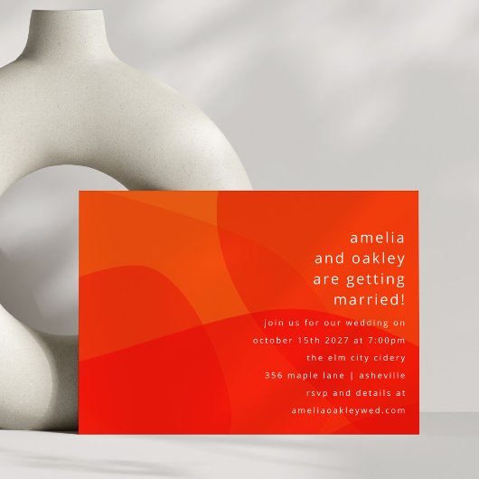 Moderne Abstrakte Formen Orange Bold Einzigartige  Einladung