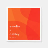 Moderne Abstrakte Formen Orange fett kundenspezifi Serviette (Vorderseite)