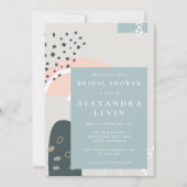 Moderne Abstrakte Formen Pastel Grau Brautparty Einladung (Vorderseite)