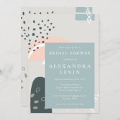 Moderne Abstrakte Formen Pastel Grau Brautparty Einladung (Vorne/Hinten)