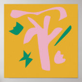 Moderne Abstrakte Formen - rosa gelb Poster (Vorne)