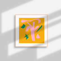 Moderne Abstrakte Formen - rosa gelb