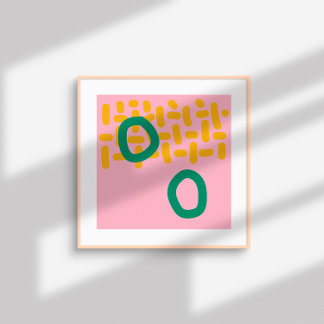 Moderne Abstrakte Formen - rosa gelb Poster