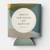 Moderne Abstrakte Formen setzen Aquamarine Hochzei Dosenkühler (Vorderseite)