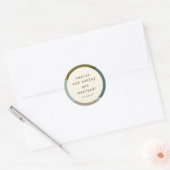 Moderne Abstrakte Formen setzen Aquamarine Hochzei Runder Aufkleber (Umschlag)