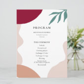 Moderne abstrakte Formen zeitgenössische Hochzeit Programm (Stehend Vorderseite)