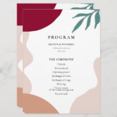Moderne abstrakte Formen zeitgenössische Hochzeit Programm (Vorne/Hinten)