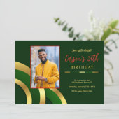 Moderne Abstrakte Foto-Einladung Einladung (Stehend Vorderseite)