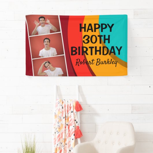 Moderne Abstrakte FotoCollage | Geburtstag Banner (Insitu)