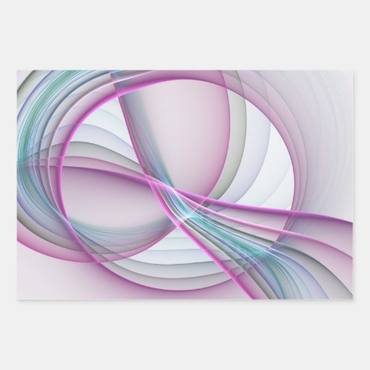 Moderne Abstrakte Fraktal-Kunst Geschenkpapier Set (Vorderseite 3)