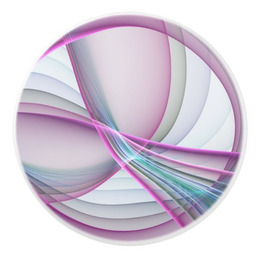 Moderne Abstrakte Fraktal-Kunst Keramikknauf (Vorderseite)