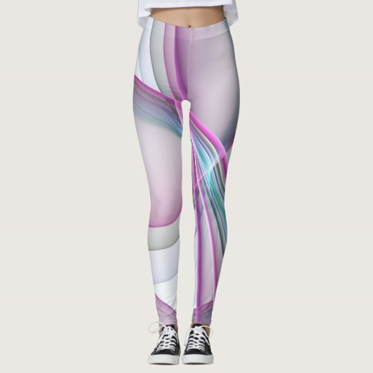 Moderne Abstrakte Fraktal-Kunst Leggings (Vorderseite)