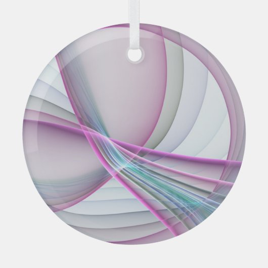 Moderne Abstrakte Fraktal-Kunst Ornament Aus Glas (Vorderseite)