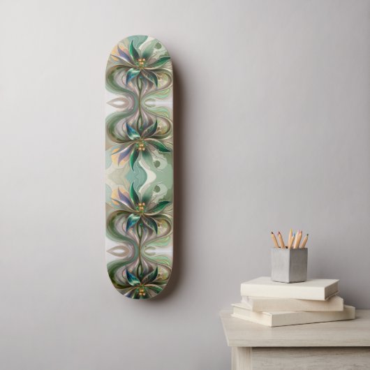 Moderne abstrakte fraktale farbenfrohe Fantasie fl Skateboard (Wandkunst)