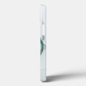 Moderne abstrakte fraktale Kunst Blau Türkis Grau Case-Mate iPhone Hülle (Rückseite / Links)