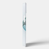 Moderne abstrakte fraktale Kunst Blau Türkis Grau Case-Mate iPhone Hülle (Rückseite / Rechts)