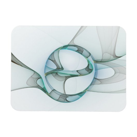 Moderne abstrakte fraktale Kunst Blau Türkis Grau Magnet (Horizontal)