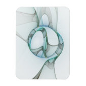 Moderne abstrakte fraktale Kunst Blau Türkis Grau Magnet (Vertikal)
