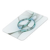 Moderne abstrakte fraktale Kunst Blau Türkis Grau Magnet (Linke Seite)