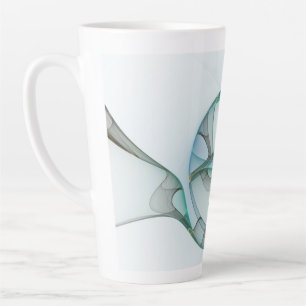 Moderne abstrakte fraktale Kunst Blau Türkis Grau Milchtasse