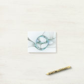 Moderne abstrakte fraktale Kunst Blau Türkis Grau Post-it Klebezettel (Auf Schreibtisch)