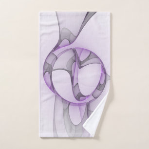 Moderne abstrakte fraktale Kunst Lavendelgrau Handtuch