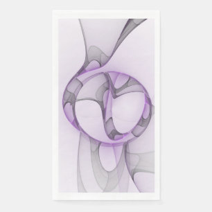 Moderne abstrakte fraktale Kunst Lavendelgrau Serviette