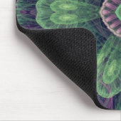 Moderne abstrakte fraktale violette und grüne Gest Mousepad (Ecke)