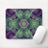 Moderne abstrakte fraktale violette und grüne Gest Mousepad (Mit Mouse)