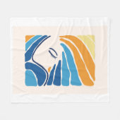 Moderne Abstrakte Frauen Gesicht Fleece-Decke Fleecedecke (Vorderseite (Horizontal))