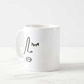 Moderne Abstrakte Frauen sehen sich Minimalistisch Kaffeetasse (Vorderseite Links)