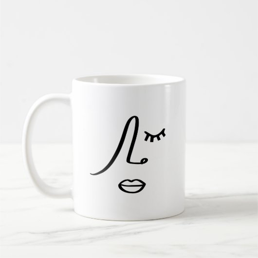 Moderne Abstrakte Frauen sehen sich Minimalistisch Kaffeetasse (Links)