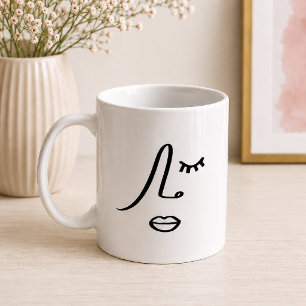 Moderne Abstrakte Frauen sehen sich Minimalistisch Kaffeetasse
